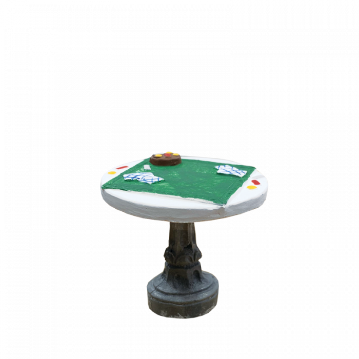 Table jeu de cartes 7cm, décor pour santons