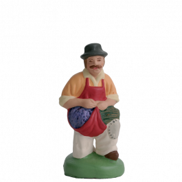 Crib figurine (santon) lavender picker kneeling of 7cm | Santons Escoffier